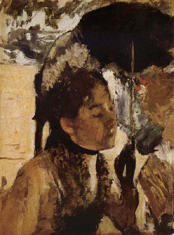 Edgar Degas The Woman Play Parasol oil painting picture